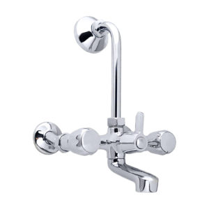 Eco Wall Mixer with Provision for Overhead Shower with Bend Pipe and Wall Flange