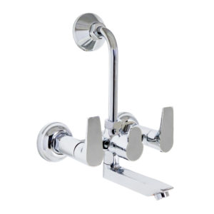 Fabia Wall Mixer with Provision for Overhead Shower with Bend Pipe and Wall Flange