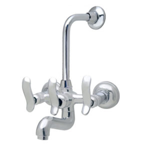 Flair Wall Mixer With Provision For Overhead Shower With Bend Pipe & Wall Flange