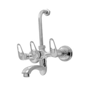Fuero Wall Mixer with Provision for Overhead Shower with Bend Pipe and Wall Flange