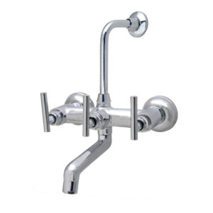 Icon Wall Mixer With Provision For Overhead Shower With Bend Pipe & Wall Flange