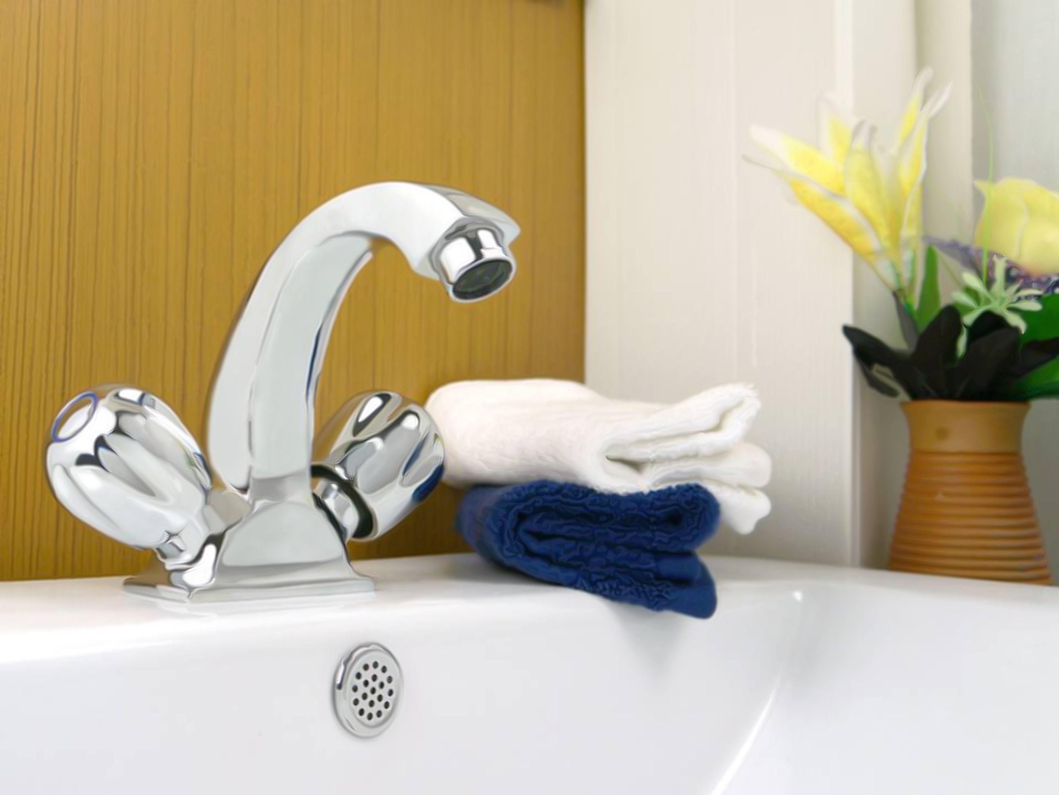 Regent Central Hole Basin Mixer with Round Spout