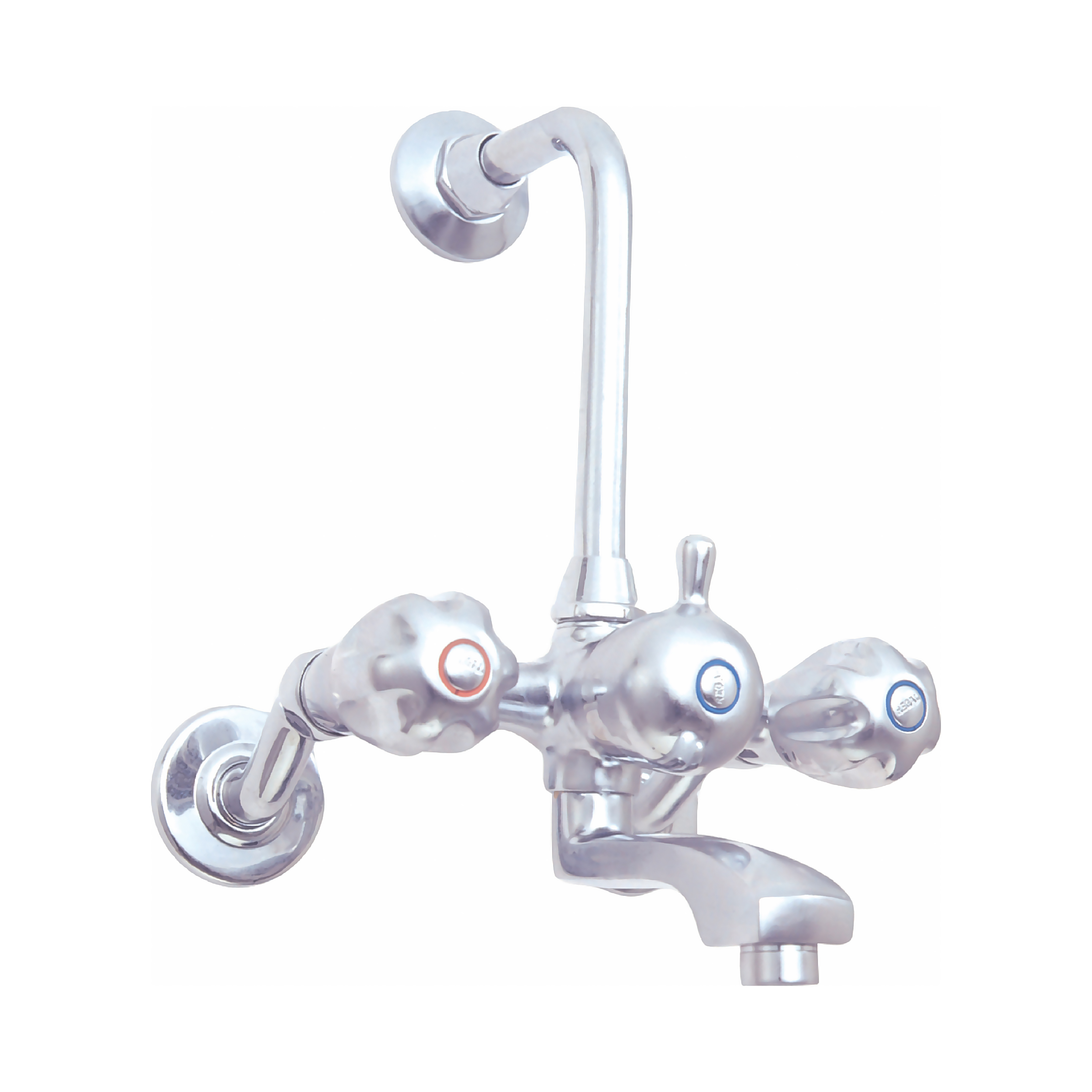 Regent Wall Mixer with Provision for Overhead Shower with Bend Pipe and Wall Flange