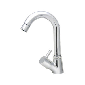 Turin Pillar Cock Swan Neck with Swivel Spout