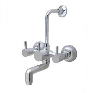 Turin Wall Mixer with provision for Overhead Shower with Bend Pipe & Wall Flange