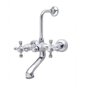 Volga Wall Mixer With Provision for Overhead Shower With Bend Pipe and Wall Flange