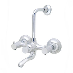 Ziva Wall Mixer with provision for Overhead Shower with Bend Pipe & Wall Flange